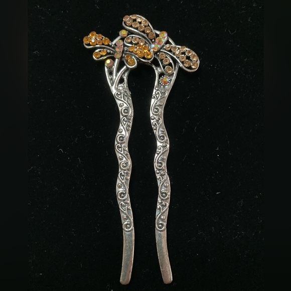 COPY - 2 pc bundle Butterfly dbl prong Hair Pin & Flower basket hair clip Stron… - Picture 5 of 12